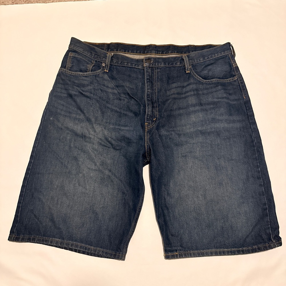 Levi's 569 Loose Straight Shorts Mens Size 44 Blue Dark Wash Denim Jorts
